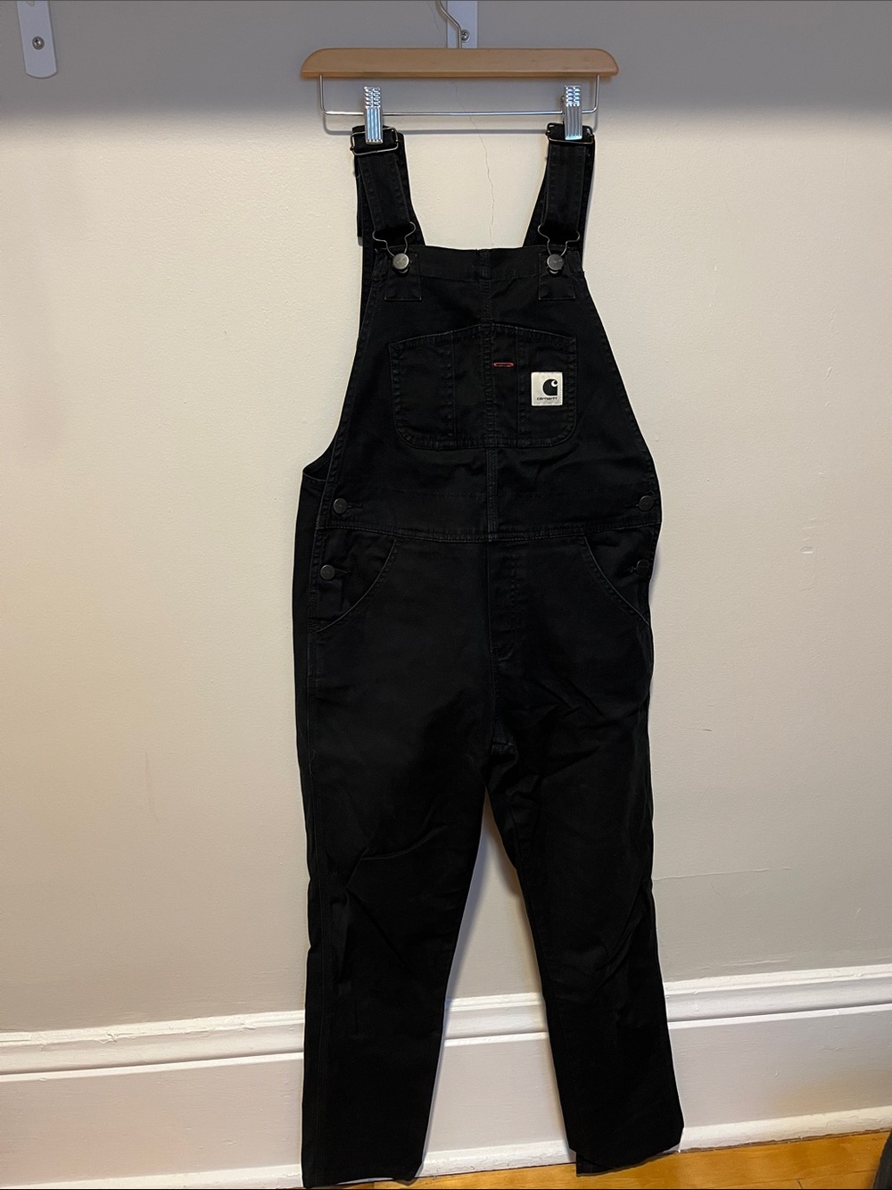 Carhartt Work in Progress Black Overalls with Chest Pocket women’s XS